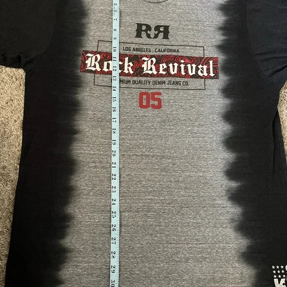 Rock Revival Men's Black, Gray, and Red Tee - Picture 5 of 5